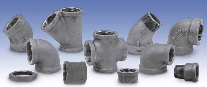 MLLELE IRON Small Steel Fittings Cast Iron Threaded Pipe Unions Pressure - Temperature Ratings Pressure Temperature Class 50 Class 250 Class 00 ( F) ( C) psi bar psi bar psi bar -20 to 50-28.9 to 65.