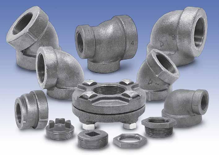 CST IRON nvil standard and extra heavy cast iron threaded fittings are manufactured in accordance with SME-6.4 (except plugs and bushings, SME 6.4).