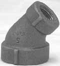 CST IRON Cast Iron Threaded Fittings Class 25 (Standard) FIGURE 56 (Straight) FIGURE 56R (Reducing) 45 Elbow lack NPS DN in mm in mm lbs kg /4 8