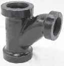 CST IRON Cast Iron Drainage Fittings FIGURE 7 * 90 Reducing Long Turn Y-ranch Tee Pattern C lack NPS DN in mm in mm in mm lbs kg