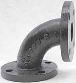 CST IRON Cast Iron Flanged Fittings Class 25 (Standard) FIGURE 80 90 Flanged Elbow Flange Thickness Dia. Min. Flange Wall lack Galv.