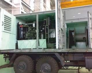 x 160 kva DG set One ISO container for battery bank MS fabricated sub- frame, integrated on vehicle