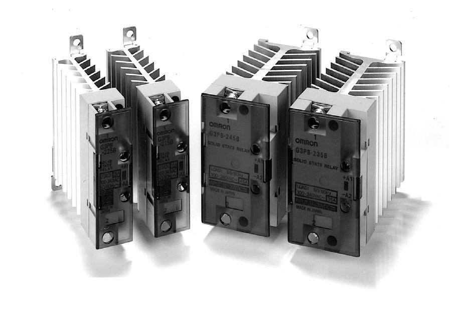Solid State Relays (Single-phase) G3PB New Single-phase Solid State Relays with Compact Size for Heater Control Slim models with a thickness of only 22.5 mm are also available.