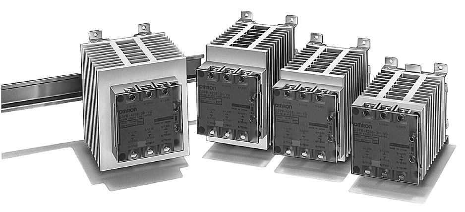 Solid State Contactors (Three-phase) G3PB Space and working time saved with new heat sink construction. Series now includes 480-VAC models to allow use in a greater range of applications.
