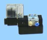 3/2-way single solenoid valve with LED, normally closed, manual override Nominal Orifice : 5 mm Service Pressure : 2.5 ~ 10 bar Actuation : 2.