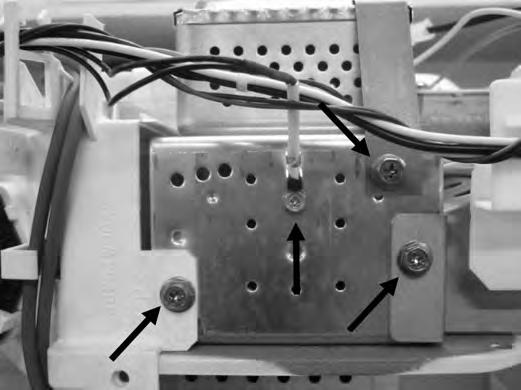 After replacement of the magnetron, tighten mounting screws properly in an x pattern, making sure there is no gap between the waveguide and the magnetron to prevent microwave leakage.