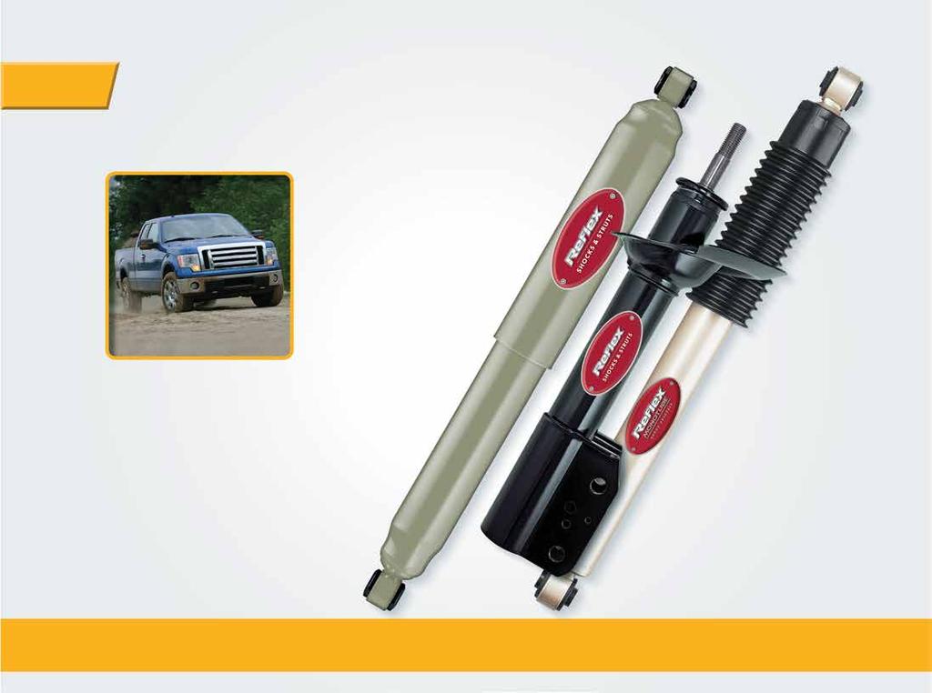Reflex Shocks and Struts REFLEX SHOCKS AND STRUTS HELP REDUCE VEHICLE ROLL AND DIVE Optimal tire-to-road contact through curves and rough terrain.