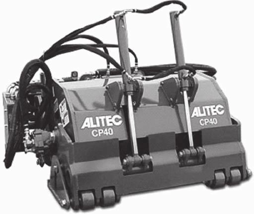 ALITEC SKID STEER ATTACHMENTS COLD PLANERS (Continued) COLD PLANERS FOR HIGH-FLOW SKID STEERS (Continued) Hydraulic depth up to 8 inches 22-inch Hydraulic side-shift Heavy-duty skid shoes Top center