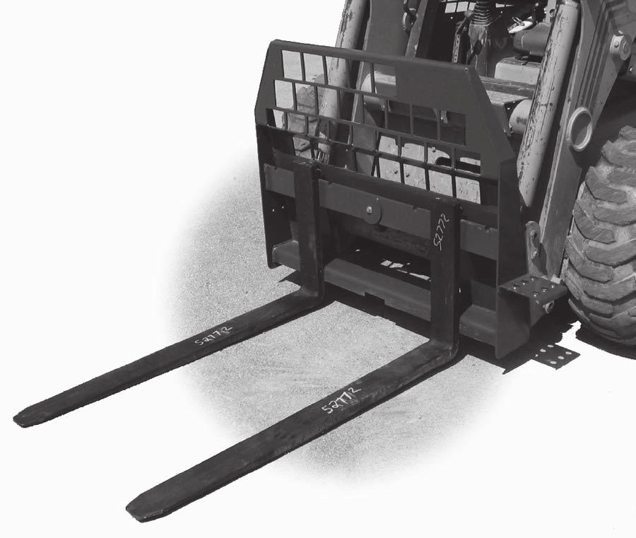 WOODS SKID STEER ATTACHMENTS PALLET FORKS (Continued) & BALE SPEAR PF-SERIES STANDARD-DUTY AND HEAVY-DUTY PALLET FORKS FULL HEIGHT FRAME Designed for use on skid steer and compact tractor