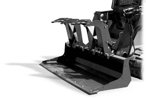 BUCKETS (Continued) Heavy-Duty, Low-Profile Scrap Grapples Made with grade 80 steel 2x stronger than mild steel reducing the weight but maintaining the strength required for any skid steer or tractor