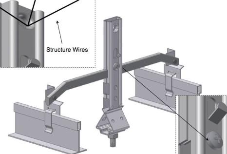 Adjust brackets to proper location along the ceiling grid then screw sides A to B together Secure the