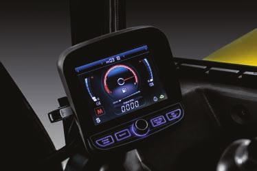 engine speed and warning lights Fuel level and coolant temperature gauges