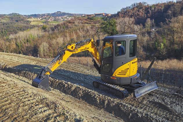 08 HYDRAULICS Smooth control, powerful performance. The efficient conversion of engine power into hydraulic muscle lies behind the efficiency of New Holland mini-excavators.