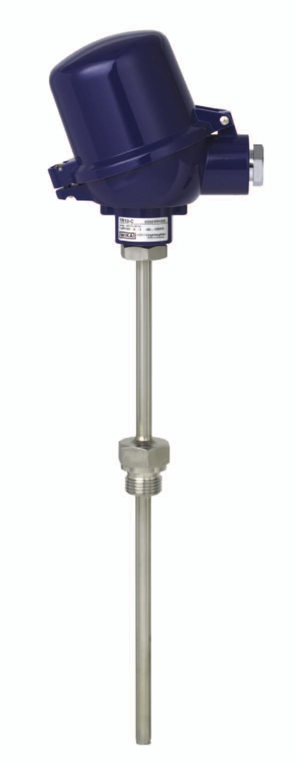Electrical temperature measurement Threaded resistance thermometer Model TR10-C, with fabricated thermowell model TW35 WIKA data sheet TE 60.