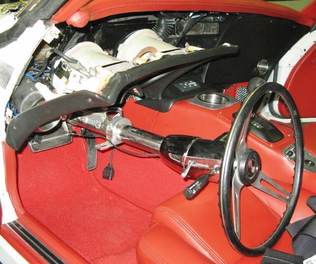 If you have a splined U-joint, loosen the jam nut and set screw before removing the column. 26. Remove the electrical (ignition switch) switch connection from the lower part of the steering column.