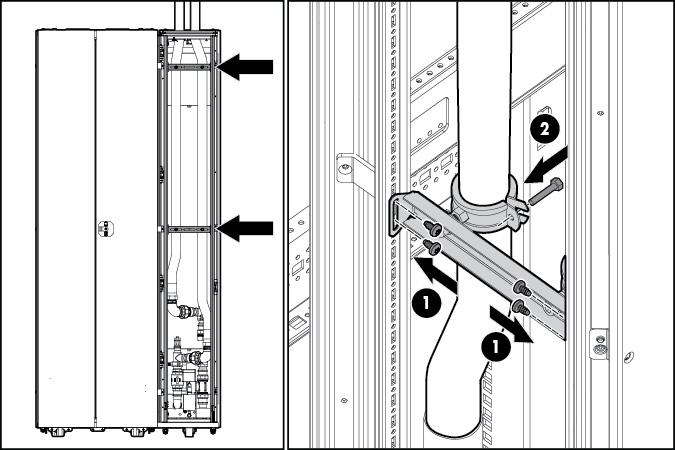 7. Use a T-25 Torx screwdriver and the eight M5.5 x 10 self-tapping screws from the kit (four screws per bracket) to secure the two support brackets to the rear frame.