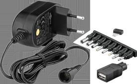 - 12 V Universal Power Supply incl. 1 USB and 8 DC adapter - max.