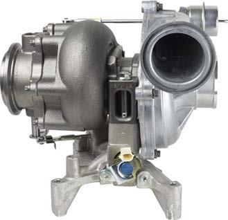 Wastegated turbocharger with Exhaust Back Pressure Device (EBPD) and pedestal.