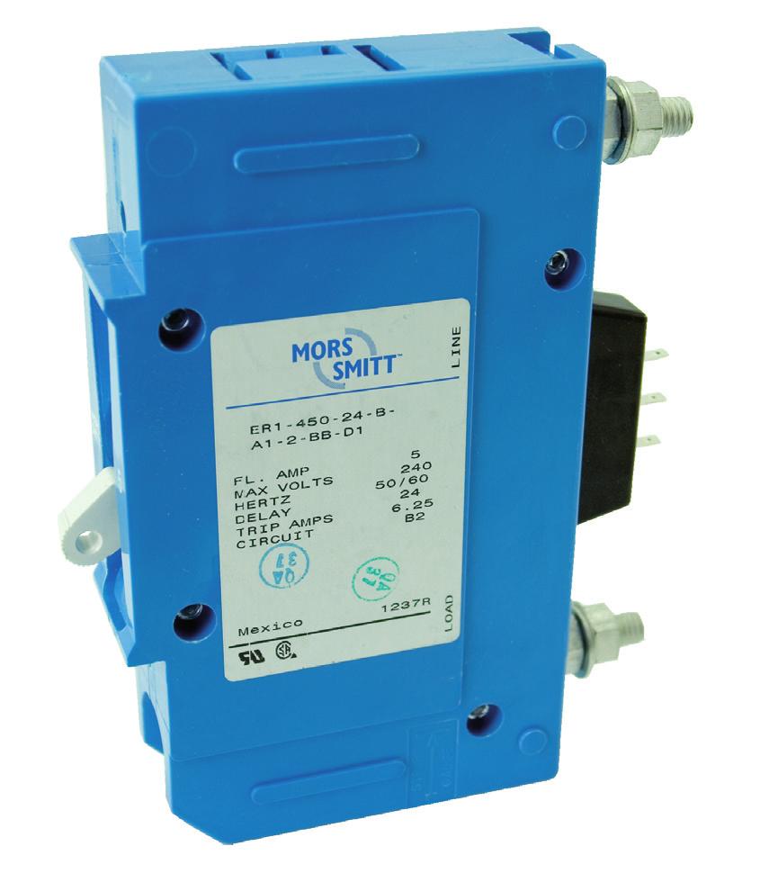 ER circuit breaker - Hydraulic magnetic, Datasheet railway, high current and voltage Features Ideal for high current and high voltage applications Precise, temperature independent operation Panel