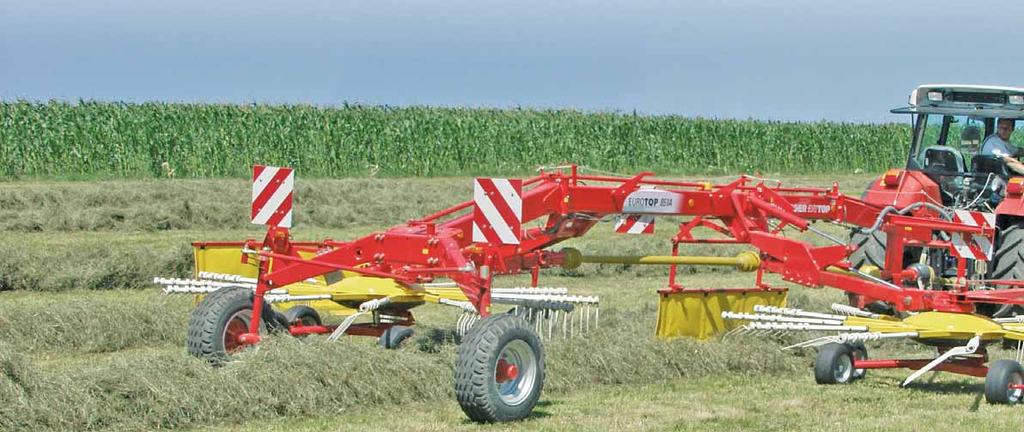 EUROTOP 651 A / 801 A Twin rotor side rakes with transport chassis The top end in performance Twin rotor side rakes are ideal for arable forage cash crops and high