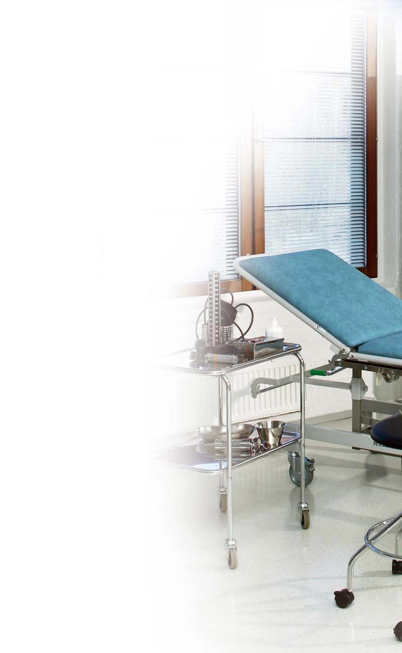 Comprehensive range of high-quality products A well-functioning examination room contains a wide range of functional treatment furniture and equipment to facilitate examination and treatment.