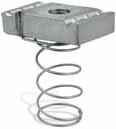Channel Fittings and Hardware B-911 Series Spring Channel Nuts Self-holding clamping nut with spring attached. For use with 1 1 2" deep channels. SIZE (IN.) THICKNESS (IN.) LBS.
