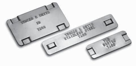 Identification Systems Identify cable bundles with permanent, stainless steel imprintable tags.