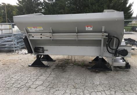 2017 GVM Double Duty Fusion Ready Spreader, 409 SS with mild steel cross members, 10 ft x 102 in. wide, 250 ft³ capacity, low profile, low center of gravity hopper, SS 124 in.