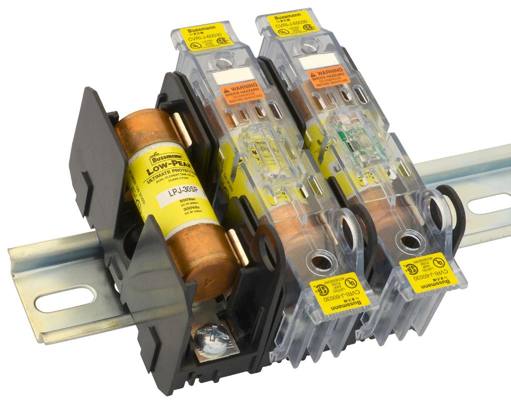 Class J modular ferrule and knifeblade fuse blocks Technical Data 10488 Table 1: 30 and 60 amp block catalog numbers Fuse amp range up to 30 35 to 60 Terminal type Optional covers* Poles Box lug/slot