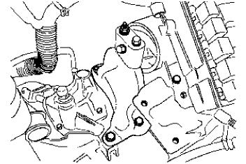 Page 8 of 10 6. Install the three transaxle upper mounting bracket bolts and bracket. Tighten the transaxle upper mounting bracket bolts to 48 Nm (35 ft. lbs.). 7.