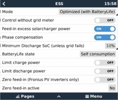 2017-02-27 17:09 9/23 ESS design & installation manual in VEConfigure3. Make sure to keep the lithium batteries checkbox on the charger page consistent with the battery choice in the Assistant.
