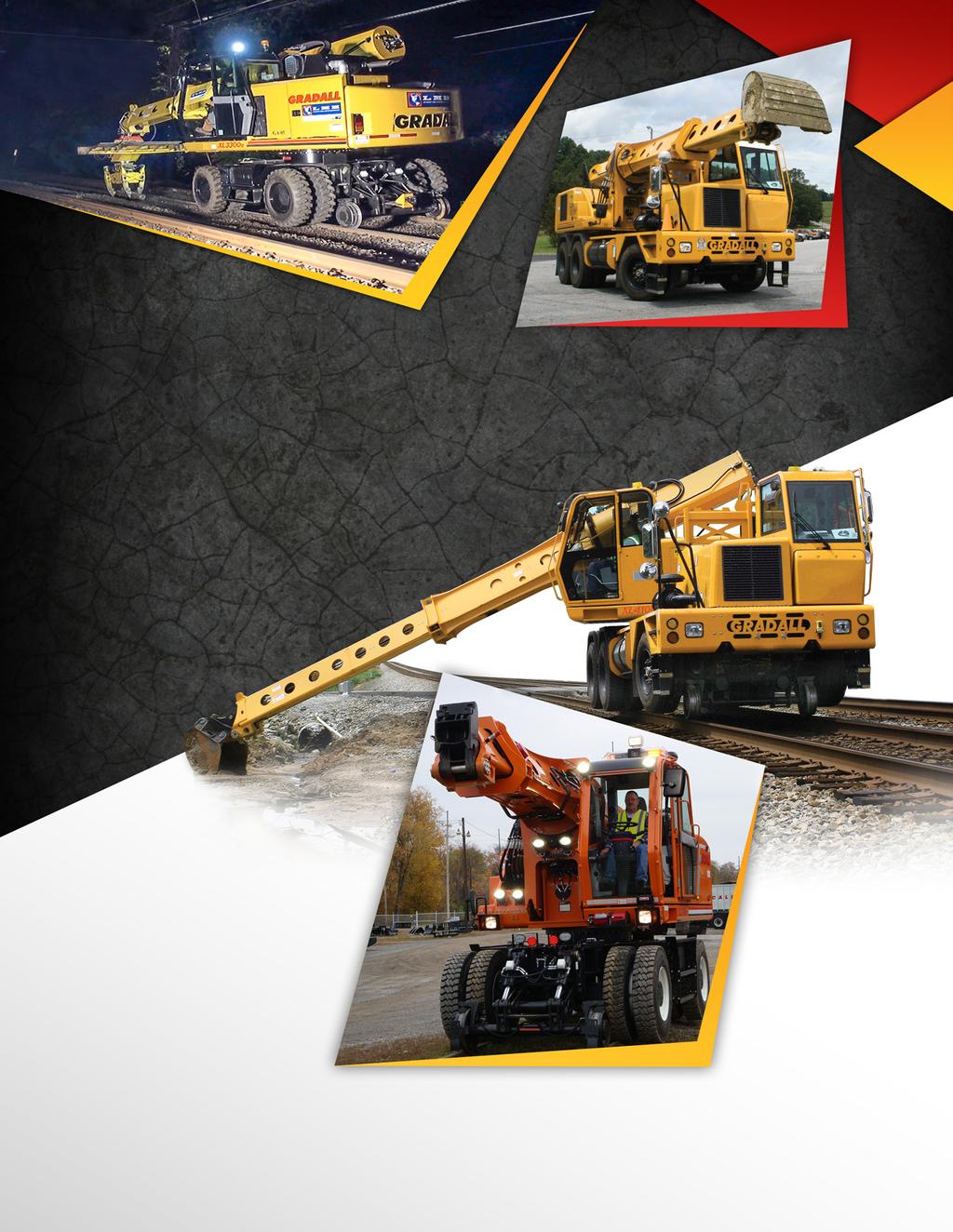 ATTACHMENTS TO EXPAND YOUR VERSATILITY Excavating buckets Dredging bucket Grading blade Hydraulic hammer Sleeper changer Track undercutters Ballast broom Grapple Tree limb shear Ditching buckets