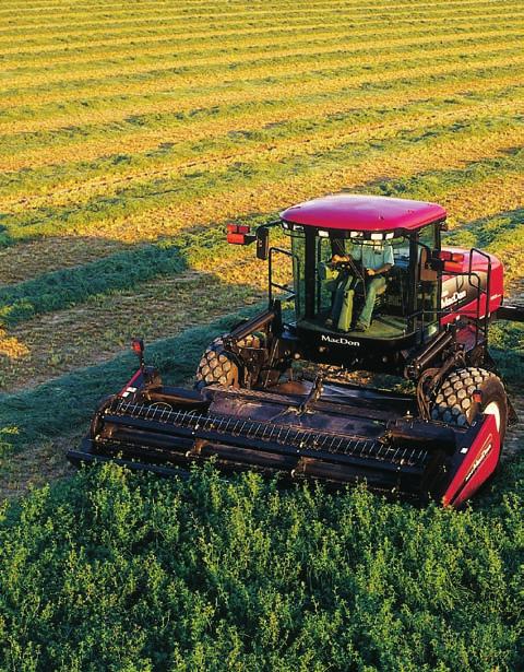 cam-track for quieter operation and longer life Independent speed control allows adjustment to crop flow and windrow formation on-the-fly Highly durable poly auger pans for improved crop flow and