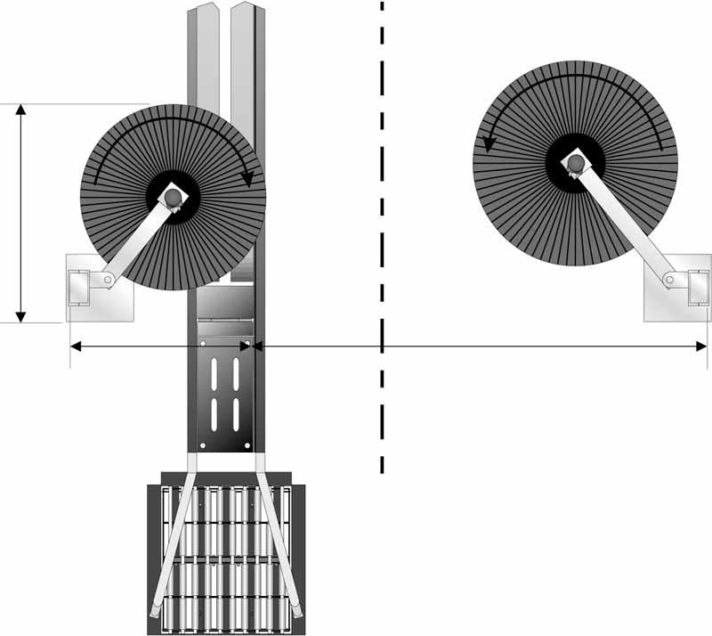 Installation Tunnel Placement Standard, Standalone (Left-Hand Drive) FIGURE 1a 68 50 99 The 50 dimension and the 99 dimension are measured from the inside edge of the inside conveyor guide rail to