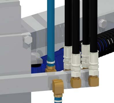 Installation Utilities Hydraulics 1) Connect the hydraulic supply to the main hydraulic feeds and returns on the manifolds of