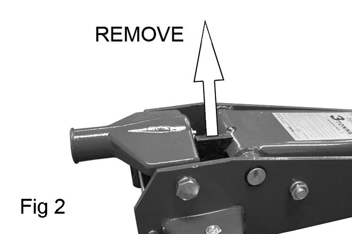 Remove the locating screw from the rear of the handle housing, shown in Fig 3 and insert the handle into the housing, ensuring