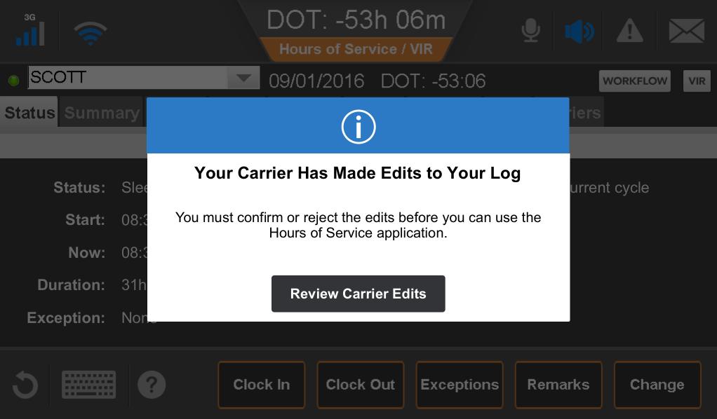 Carrier- Initiated Driver Log Edits ELD Mandate requires driver approval or rejection Carrier can still make changes to driver s logs Edits remain pending until driver has logged in Editing of