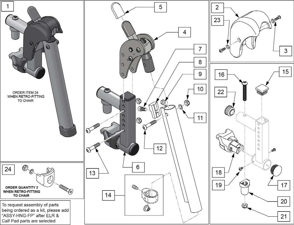 SWING IN-OUT EXT MOUNT ELR REPLACEMENT PARTS (PLUNGER STYLE) (EFFECTIVE 2/6/17) [7/2016] Pos.