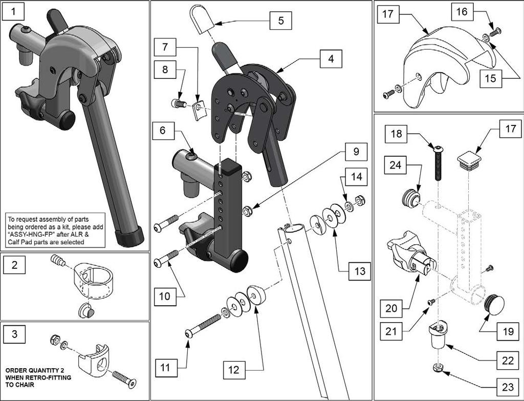 SWING IN-OUT ALR EXT MOUNT REPLACEMENT PARTS (PLUNGER STYLE) (EFFECTIVE 2/6/17) [3/2017] Pos.