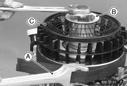 ELECTRICAL SYSTEM 9-13 Hold the flywheel with