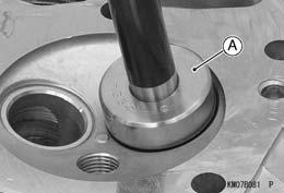 Periodic Maintenance Procedures Coat the seat with machinist s dye. Fit a 45 cutter [A] to the holder and slide it into the valve guide.