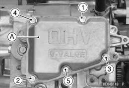 5-8 ENGINE TOP END Cylinder Head Cylinder Head Assembly Removal Remove: Fan Housing (see Flywheel and Stator Coil Removal in the Electrical System chapter) Bolt [A] Lift Hook [B] Remove: Inlet