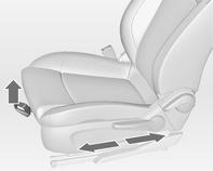 40 Seats, restraints Sit with your shoulders as far back against the backrest as possible. Set the backrest angle so that you can easily reach the steering wheel with your arms slightly bent.