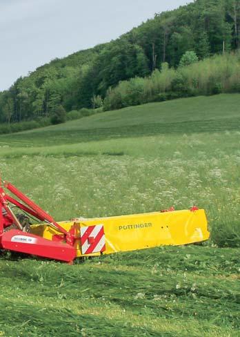 The wide arc of movement enables easy mowing on