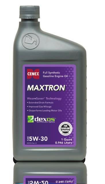 THE CENEX GASOLINE ENGINE OIL ADVANTAGE Maxtron PCMO A high performance, full-synthetic engine oil that provides maximum protection, keeping passenger cars, trucks and other gasoline-powered