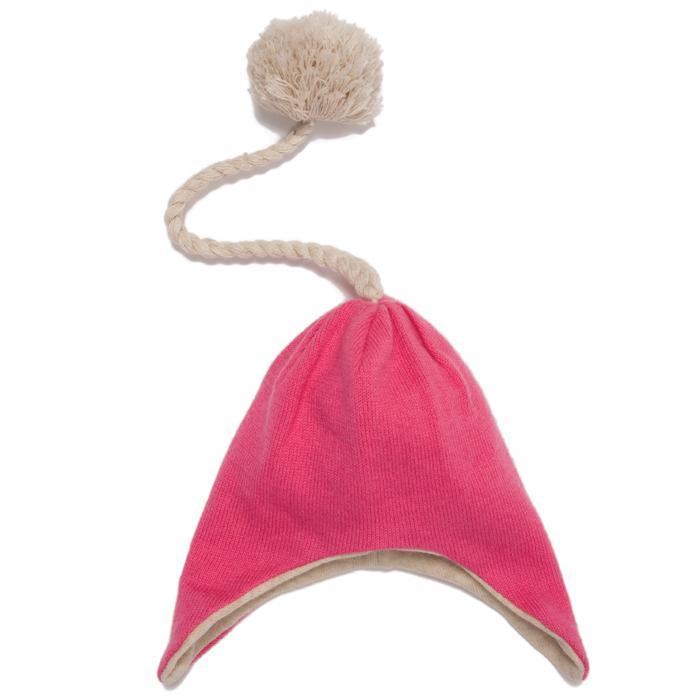 BABY HAT AW12KMB111 Cashmere blend baby hat with tassel and bobble Oatmeal/Gold: