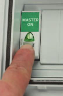 The upper section of the Control Panel houses the master on power