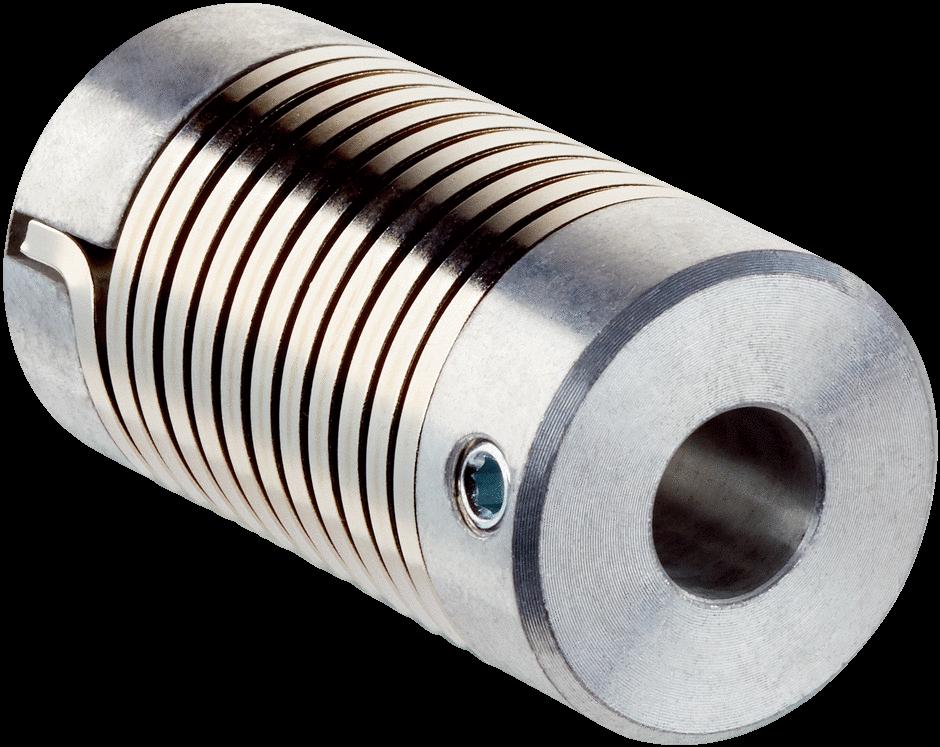 torque: 80 Ncm, material: fiberglass reinforced polyamide, aluminum hub KUP0810S 5314178 Bellows coupling, shaft diameter 10 mm/10 mm; maximum shaft offset: radial +/0.25 mm, axial +/ 0.