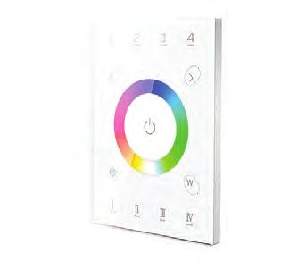 0124 AQD-400 UX8 Control Panel The UX8 is a stylish wall panel for controlling up to 4 RGBW receivers over RF and DMX512 signals (Use with R4-5A/CC) Model Output Signal Voltage Control Mode Working
