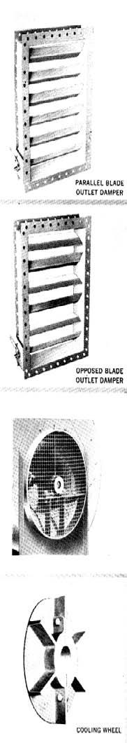 OUTLET DAMPERS Outlet dampers can be furnished in number of types for regulating air volume. Types available are: single blade, parallel or opposed acting. Streamlined, parallel or opposed acting.